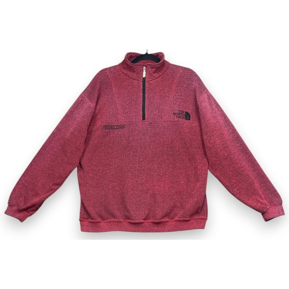 Vintage North Face Steep Tech Pullover Mens M Red Fleece USA Scot Schmidt 90s